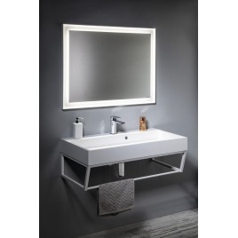 Console SKA sous lavabo 900x200x460mm, tapis blanc