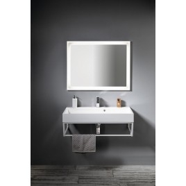 Console SKA sous lavabo 900x200x460mm, tapis blanc