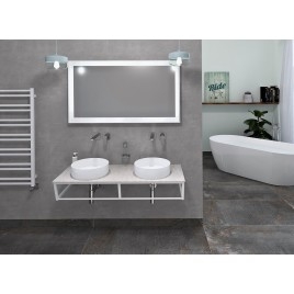 Console SKA sous lavabo 1200x200x460mm, tapis blanc