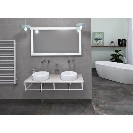 Console SKA sous lavabo 1200x200x460mm, tapis blanc