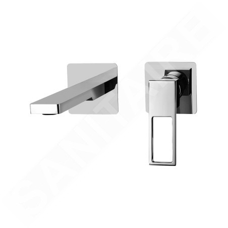 Paffoni Effe - Mitigeur de lavabo encastré avec corps d’encastrement, installation 2 trous, chrome EF106CR70