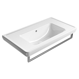 CLASSIC lavabo en céramique 90x50cm, pas de trou de robinet, blanc ExtraGlaze