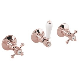 ANTEA Robinet de mélangeur de douche en béton, 2 voies, or rose