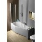 TIGRA Baignoire asymétrique 150x75x46cm, Jambes de soutien inclus, gauche/blanc TIGRA Baignoire asymétrique 150x75x46cm, Jambes de soutien inclus, gauche/blanc