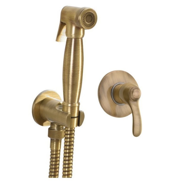 Unterputz-Armatur mit WC-Handbrause Retro, Bronze