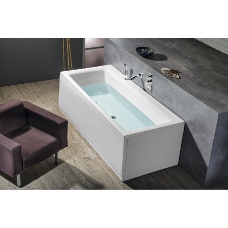 KVADRA Bain rectangulaire avec support. Cadre 170x80x47cm, Blanc