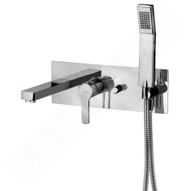Paffoni West - Mitigeur de baignoire encastré avec accessoires et corps d’encastrement, chrome WS001CR