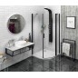 ZOOM BLACK Quadrant Shower Enclosure 900x900mm, verre clair, droite