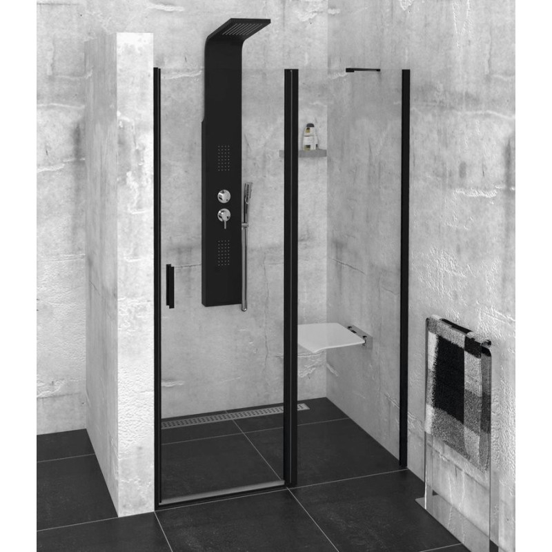 ZOOM BLACK Porte de douche 1400mm, verre clair ZOOM BLACK Porte de douche 1400mm, verre clair