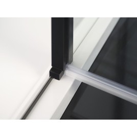 ZOOM BLACK Porte de douche 1400mm, verre clair