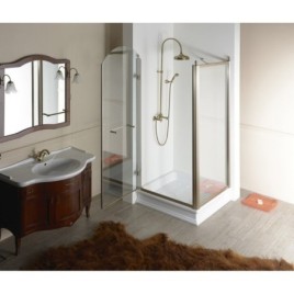 ANTIQUE Porte de douche 800mm, verre clair, gauche/bronze