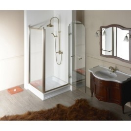 ANTIQUE Porte de douche 900mm, verre clair, droite/bronze