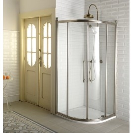 ANTIQUE Quadrant Vitrine 900x900mm, verre clair, bronze