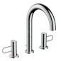 Axor Uno - Mitigeur de lavabo avec garniture de vidage et bec orientable, installation à 3 trous, chrome 38054000