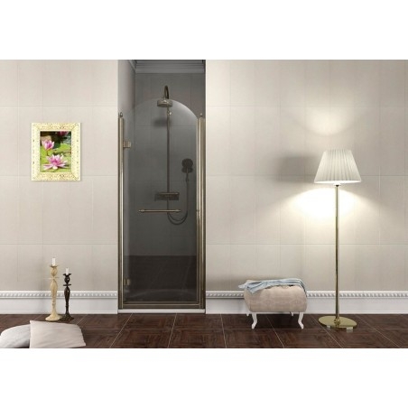 ANTIQUE Porte de douche 900mm, verre clair, gauche/bronze