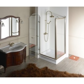 ANTIQUE Porte de douche 900mm, verre clair, gauche/bronze