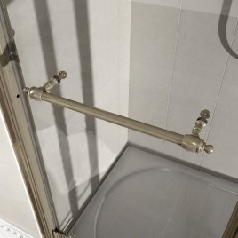 ANTIQUE Porte de douche 900mm, verre clair, gauche/bronze