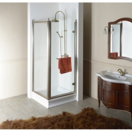 ANTIQUE Porte douche 800mm, verre clair, droite/bronze