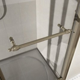 ANTIQUE Porte douche 800mm, verre clair, droite/bronze