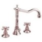ANTEA 3 Hole Washbasin Robinet de mixeur avec Rétro Spout, avec Pop Up Waste, or rose