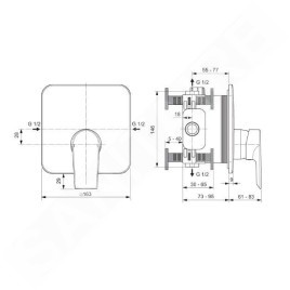 Ideal Standard Edge - Mitigeur de douche encastré, chrome A7123AA