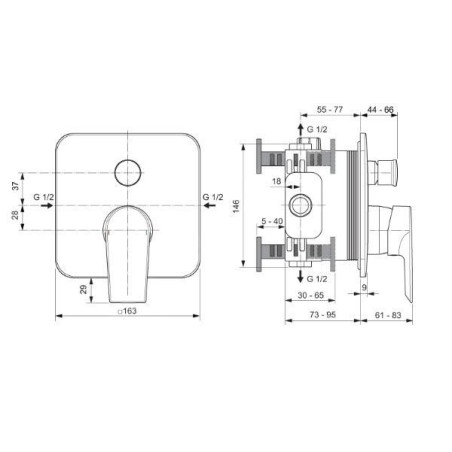 Ideal Standard Edge - Mitigeur de baignoire encastré, chrome A7124AA
