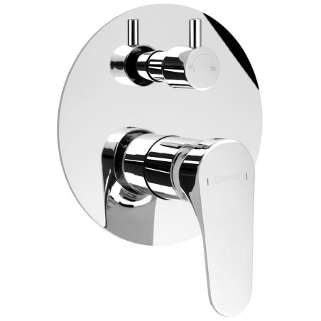 CORNELI Robinet de douche en béton, 2 voies, interrupteur rotatif, chrome