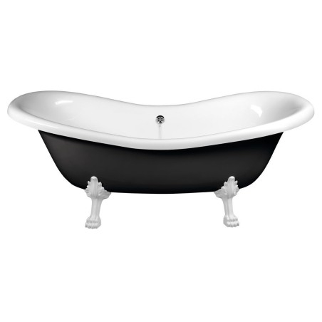 CHARLESTON Bath 188x83x69cm, Legs blancs, noir/blanc