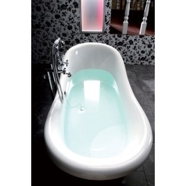 CHARLESTON Bath 188x83x69cm, Legs blancs, noir/blanc