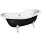 CHARLESTON Bath 188x83x69cm, Legs blancs, noir/blanc