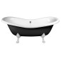 CHARLESTON Bath 188x83x69cm, Legs blancs, noir/blanc