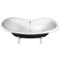 CHARLESTON Bath 188x83x69cm, Legs blancs, noir/blanc