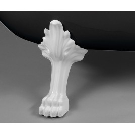 CHARLESTON Bath 188x83x69cm, Legs blancs, noir/blanc