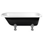 FOXTROT Bain libre 170x75x64cm, Chrome Matt Legs, Noir/Blanc