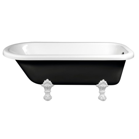 FOXTROT Bain blanc 170x75x64cm, Legs blancs, noir/blanc