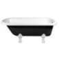 FOXTROT Bain blanc 170x75x64cm, Legs blancs, noir/blanc