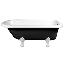 FOXTROT Bain blanc 170x75x64cm, Legs blancs, noir/blanc