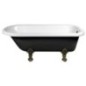 FOXTROT Bain de haute qualité 170x75x64cm, Jambes de bronze, noir/blanc