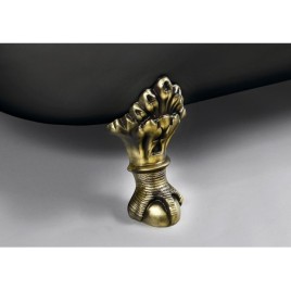 FOXTROT Bain de haute qualité 170x75x64cm, Jambes de bronze, noir/blanc