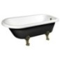 FOXTROT Bain de haute qualité 170x75x64cm, Jambes de bronze, noir/blanc