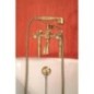 FOXTROT Bain de haute qualité 170x75x64cm, Jambes de bronze, noir/blanc