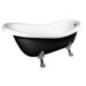 RETRO Freestanding Bath 167,5x76x71cm, Chrome Matt Legs, Noir/Blanc