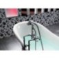 RETRO Freestanding Bath 167,5x76x71cm, Chrome Matt Legs, Noir/Blanc