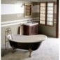 RETRO Freestanding Bath 167,5x76x71cm, Chrome Matt Legs, Noir/Blanc