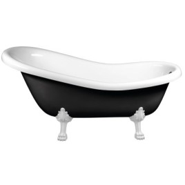 RETRO Freestanding Bath 167,5x76x71cm, White Legs, Black/White