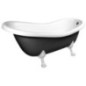 RETRO Freestanding Bath 167,5x76x71cm, White Legs, Black/White