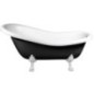RETRO Freestanding Bath 167,5x76x71cm, White Legs, Black/White