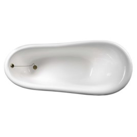 RETRO Freestanding Bath 158x76x71cm, Bronze Legs, Noir/Blanc
