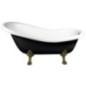 RETRO Freestanding Bath 158x76x71cm, Bronze Legs, Noir/Blanc