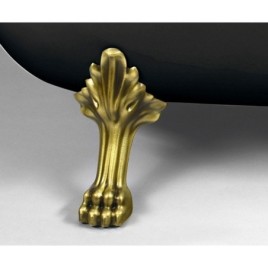RETRO Freestanding Bath 158x76x71cm, Bronze Legs, Noir/Blanc